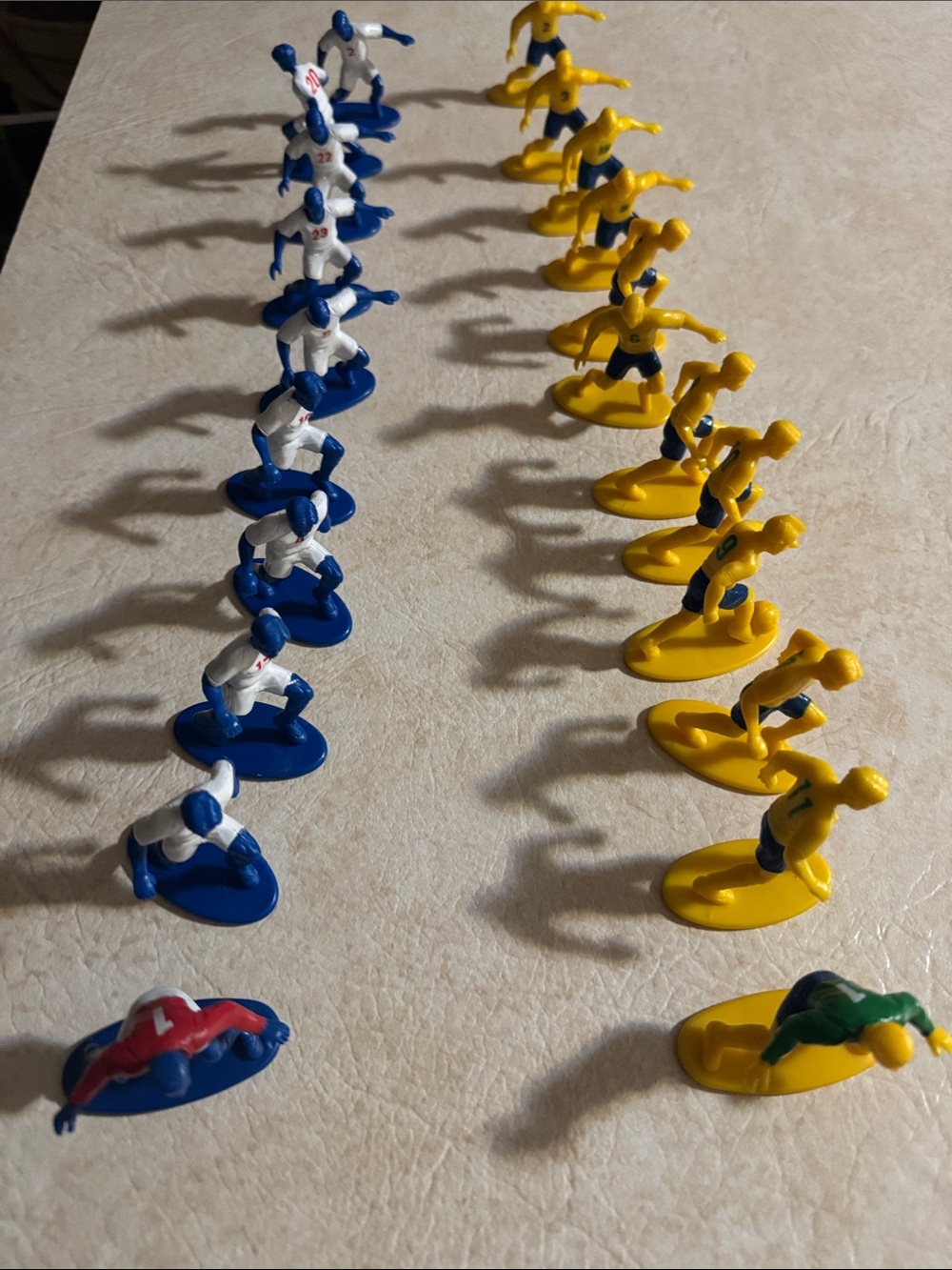 Kaskey Blue and Yellow Mini Soccer Player Figures - Kids Toy Set